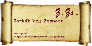 Zorkóczy Zsanett névjegykártya