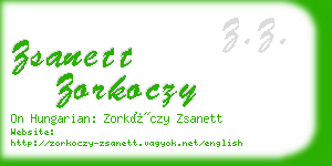 zsanett zorkoczy business card